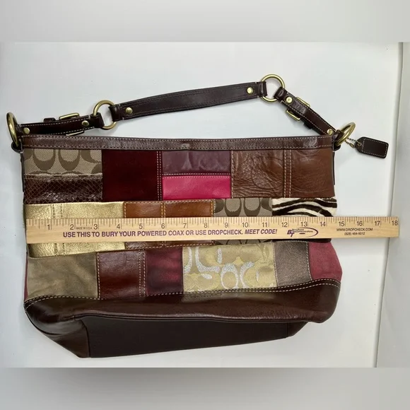 Large Vintage Rare Coach Patchwork Tote - Picture 15 of 16